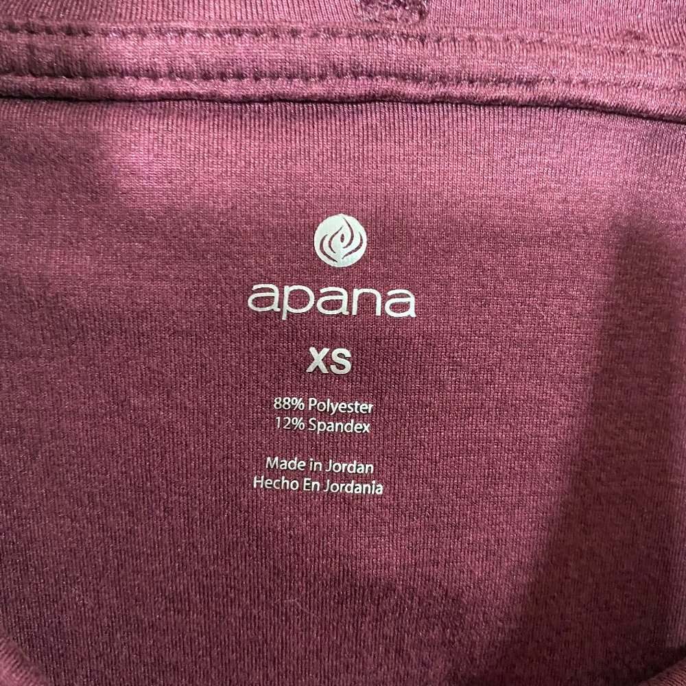 Apana Mock Neck Athletic Hoodie Top with Drawstring Maroon Women's Size XS - Picture 8 of 9